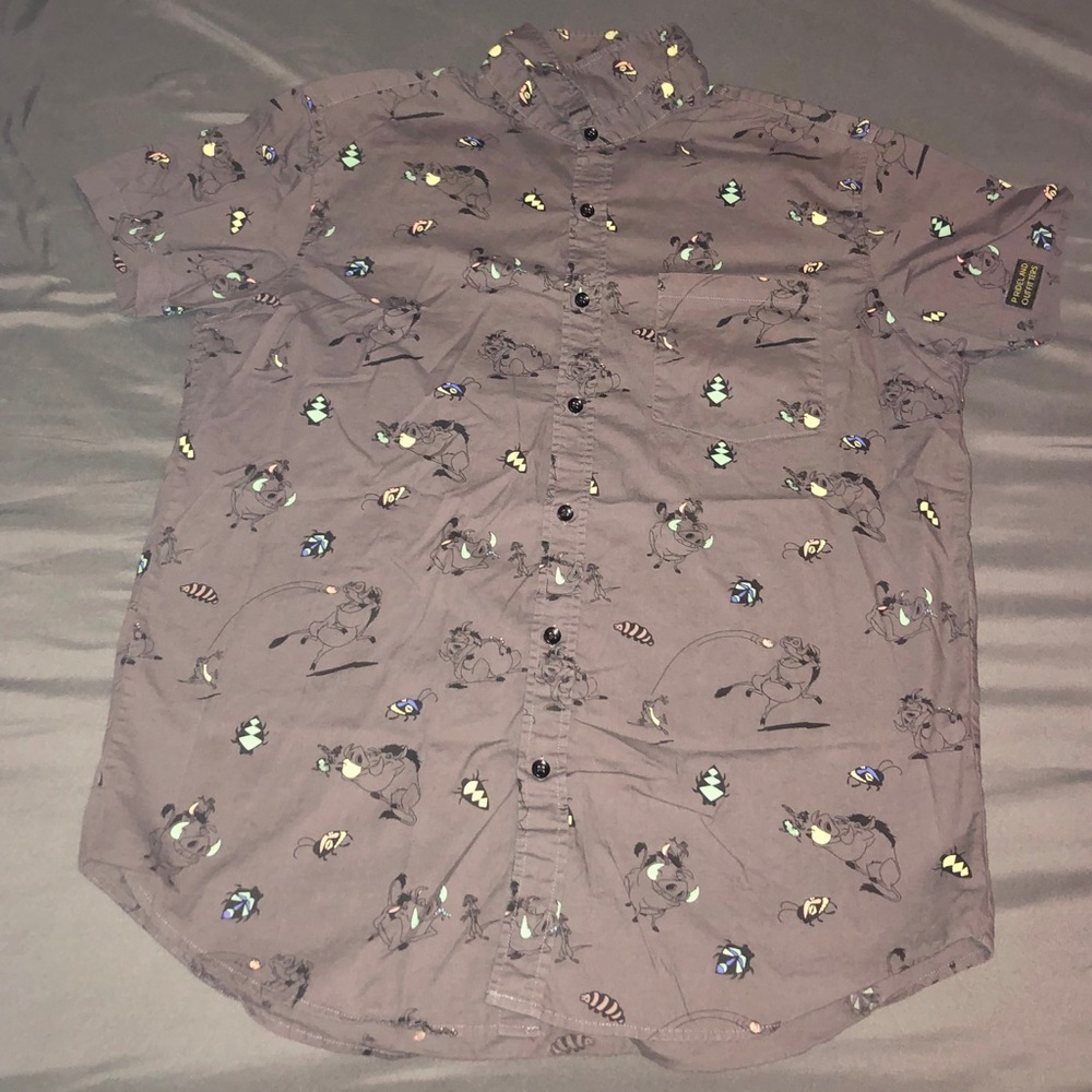 Disney Lion King Men Large short sleeve button-up